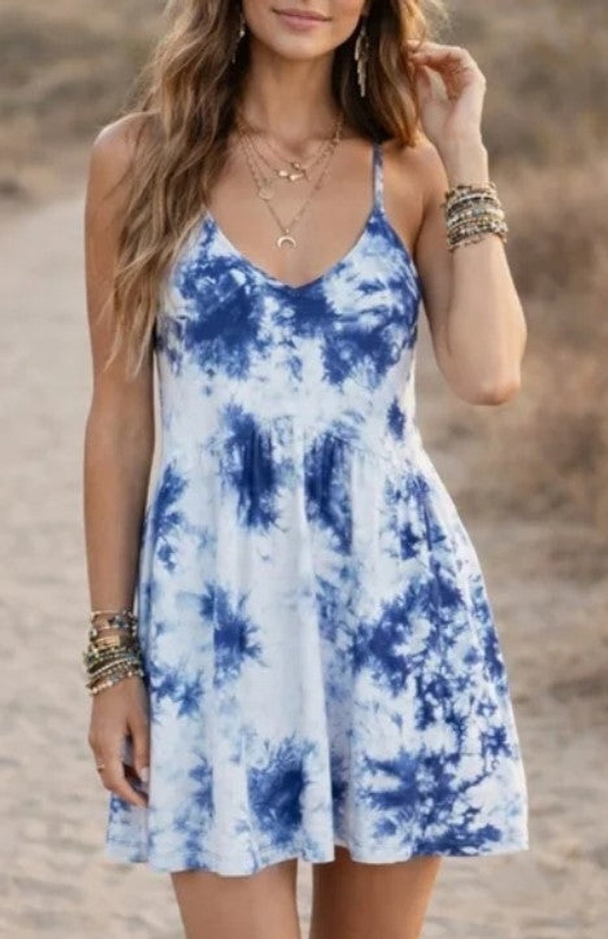 NWT Z Supply Kona Cloud Print Dress - Blu/Wht
